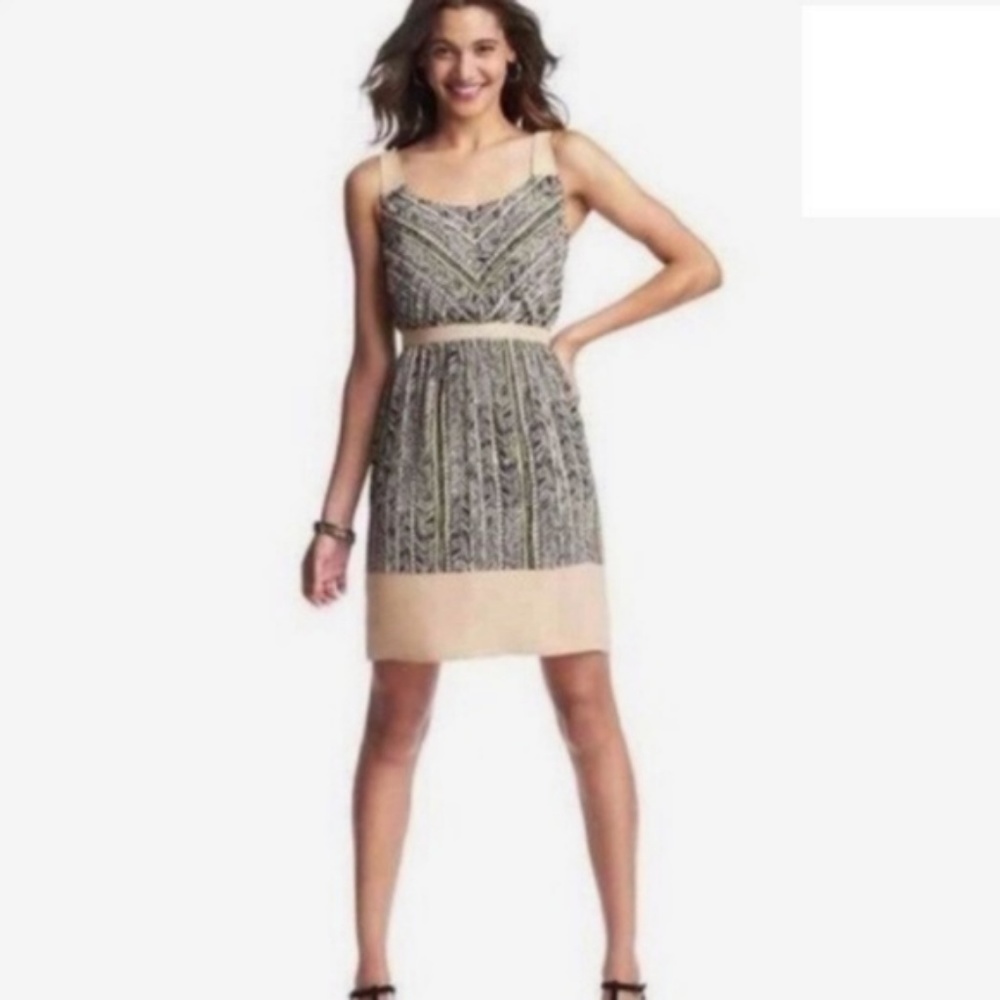 LOFT Dress // Size 4 // Black Cream Yellow